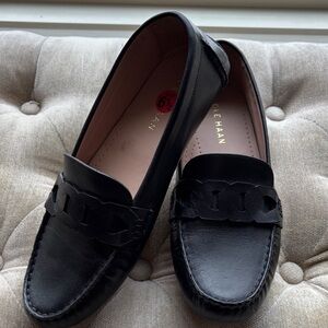 Cole Haan Classic Black Leather Slip-On Loafers